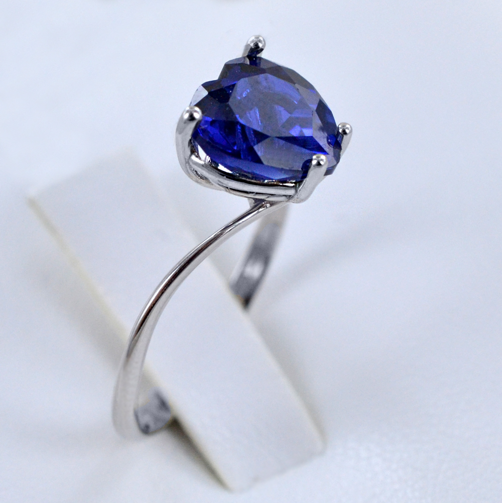 Anello Donna Gioielli Comete Storia Di Luce con Zaffiro a forma di cuore Ct 2 1