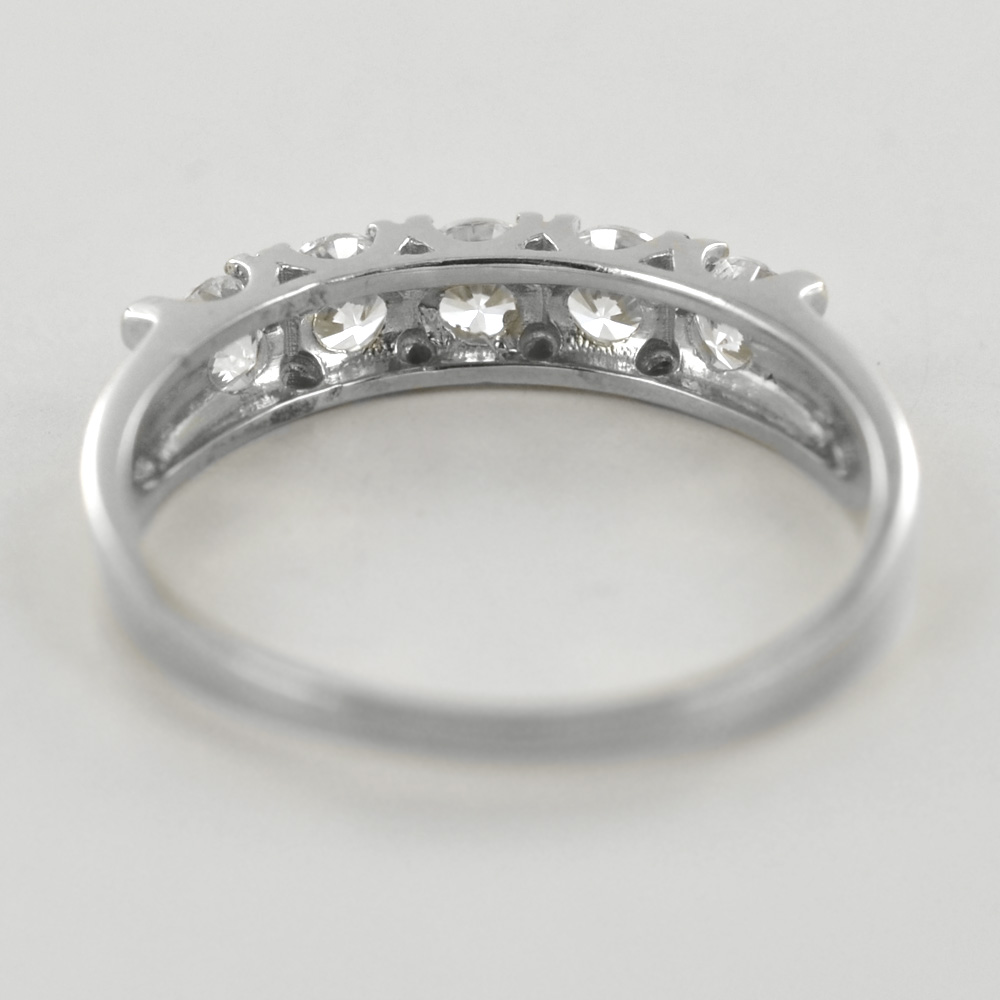 Smyoue 18k placcato 3.6CT Tutti gli anelli Moissane per le donne 5 pietre scintillanti diamante fede nuziale 100% gioielli in argento sterling S925  36