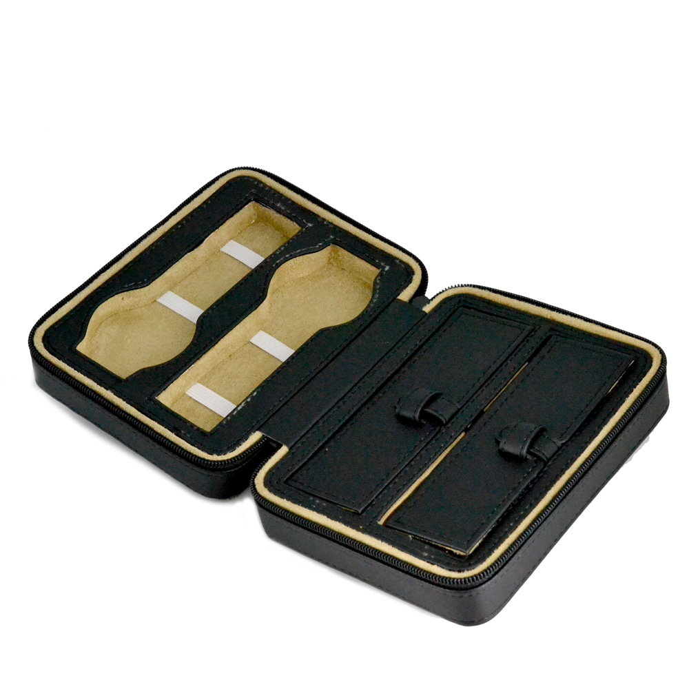 Custodia Viaggio Per Orologi Hiram - 3 Posti, Vera Pelle Crazy Horse, Portatile - Foto 8