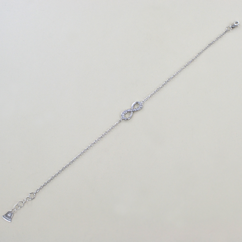 Philip Jones Bracciale Amicizia Infinity Placcato Oro Con Cristalli Swarovski, Regolabile - 2
