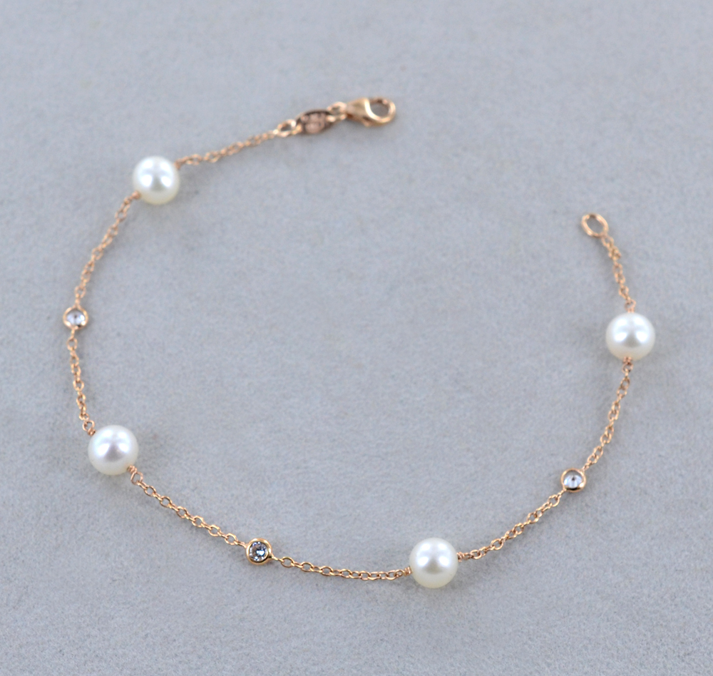 Bracciale Ragazza Oro Giallo 9K Zirconi Brillanti 17 cm