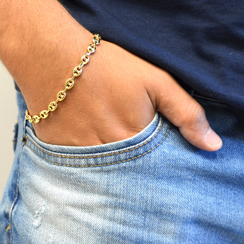 Philip Jones Bracciale Uomo In Acciaio Inossidabile A Maglia - Bracciale A Polsino Lucido, Ipoallergenico, Regalo Uomo - 3