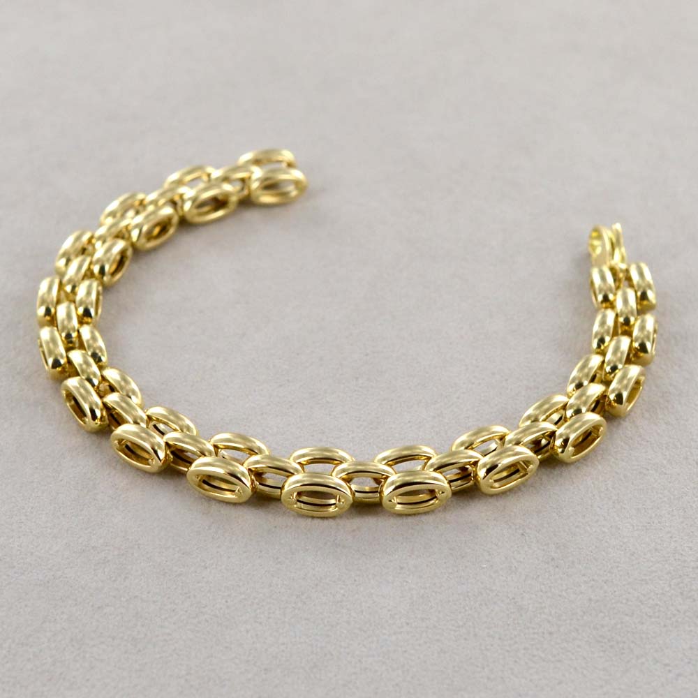 LES POULETTES BIJOUX Bracciale Placcato Oro | Maglia A Chicchi Di Riso | Gioiello Artigianale In Cofanetto Regalo