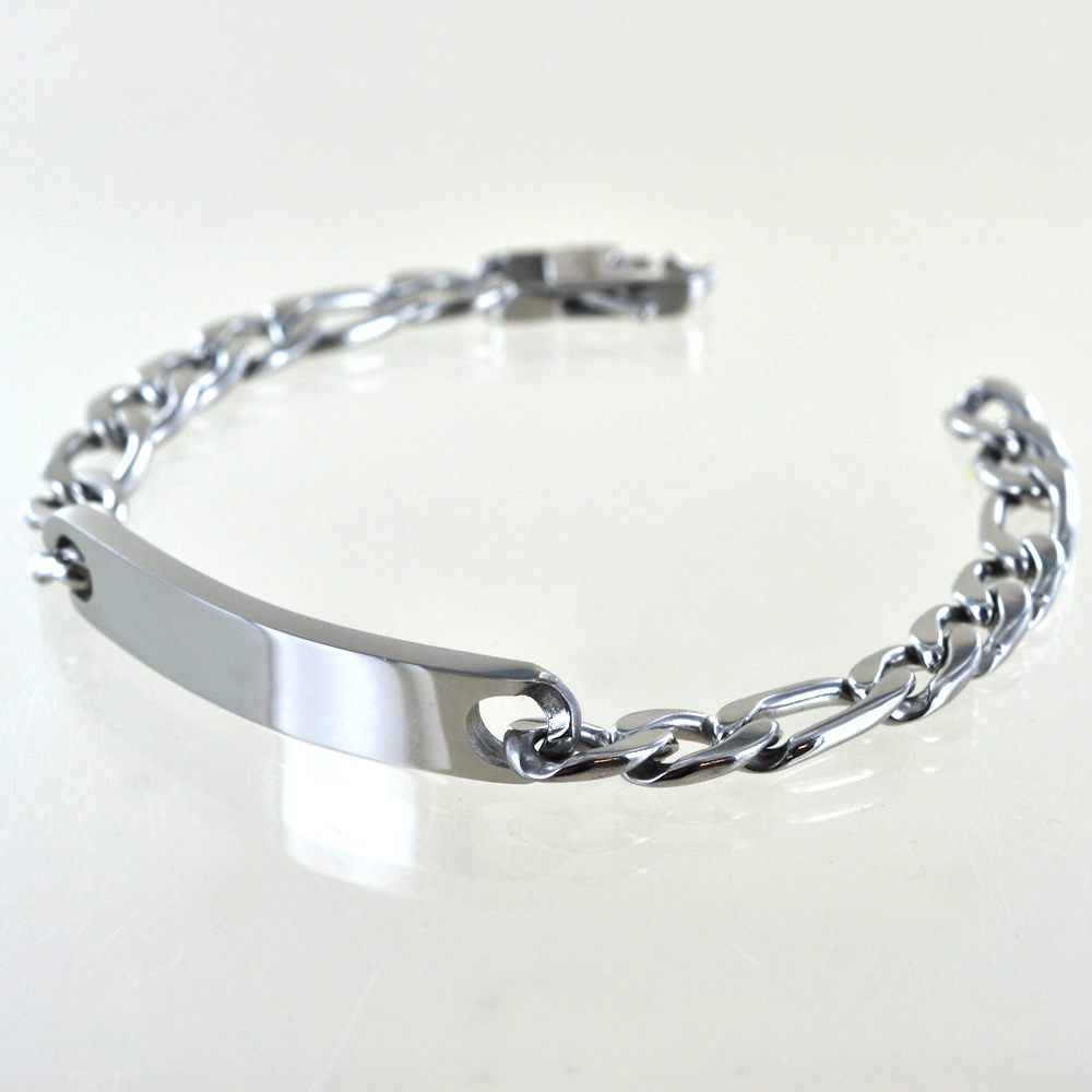 Bracciale Uomo con Targa Personalizzata in Acciaio Bracciale Uomo con Targa Personalizzata in Acciaio