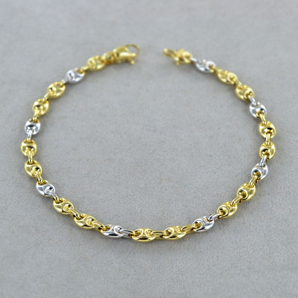 Philip Jones Bracciale da Uomo in Maglia di Acciaio Placcato Oro : Philip Jones