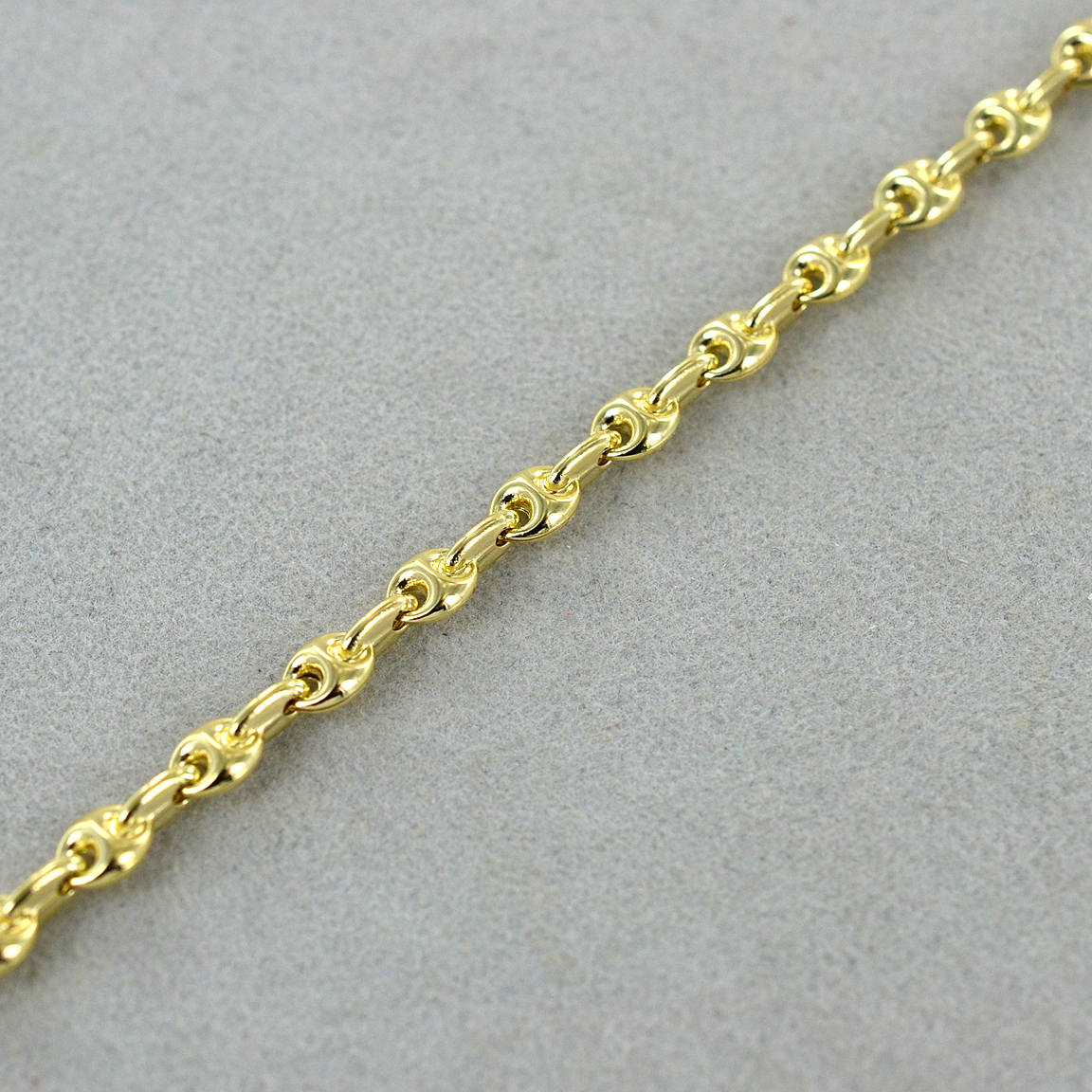 bracciale catena pieno lucido con maglia tigre largo 3mm