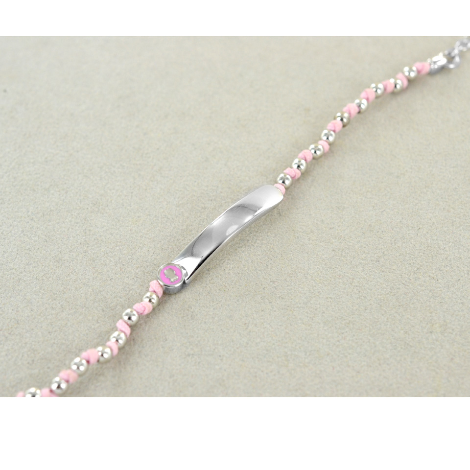Bracciale Da Uomo Groumette In Argento E Pietre Brillanti Neri Santoma 65846 Zoom