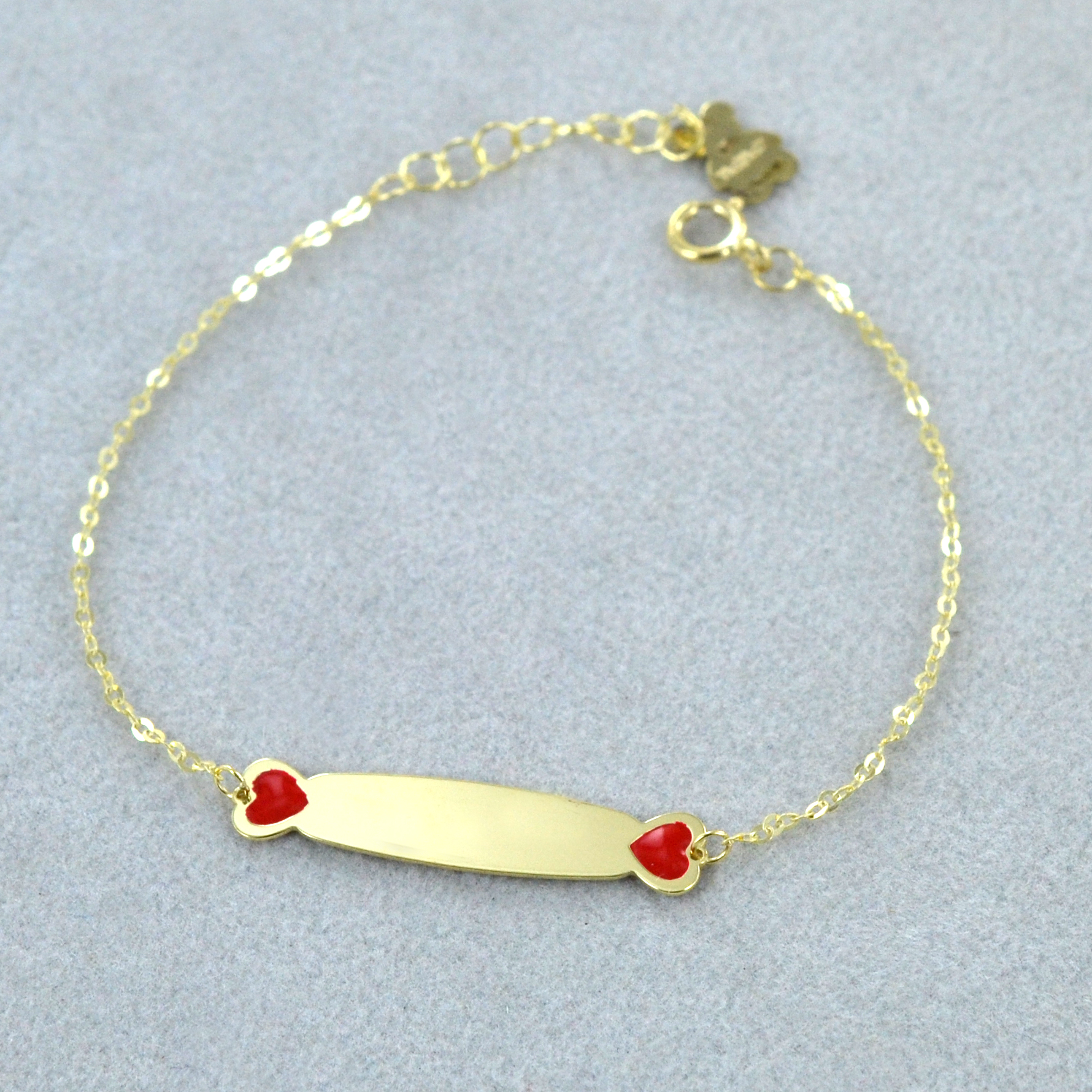 Bracciale Nanan Da Bambino/a In Oro 9kt Con Targhetta E Sfere Rosse Personalizzabile Ngld0001 - Foto 6