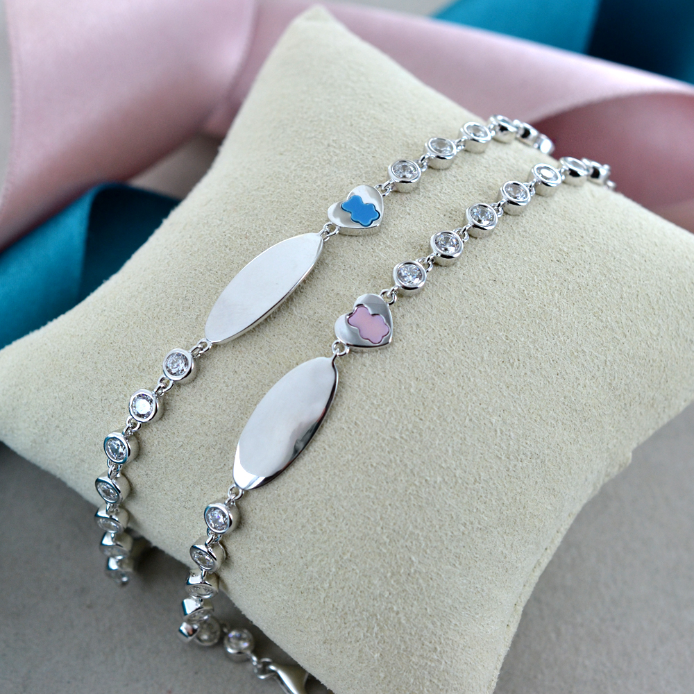 Bracciale Battesimo Bambini In Oro Giallo E Corallo Con Targhetta - Foto 11