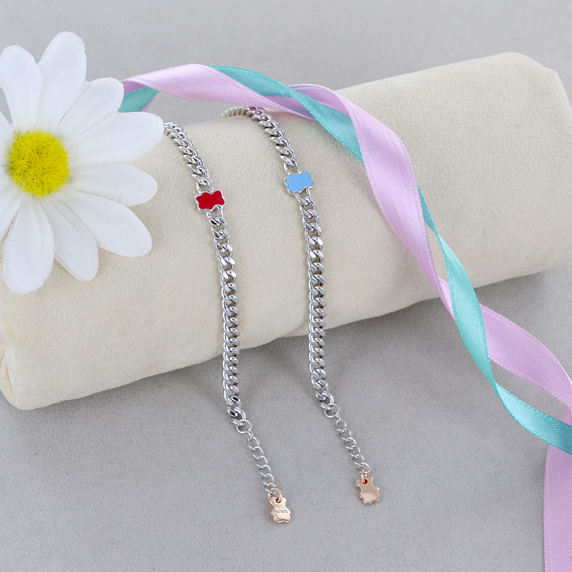 Scout Bracciale Bambina In Argento Con Fenicottero Smaltato – 260000004, Regolabile 14+3 Cm, Con Piastra Incisione