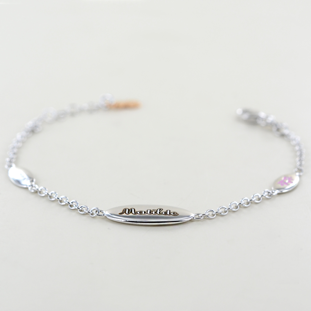 Bracciale Battesimo Bambini In Oro Giallo E Corallo Con Targhetta - Foto 7