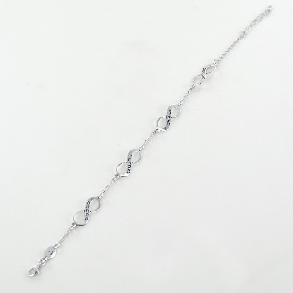 MicLee-Bracciale da donna in argento sterling 925 Bracciale con simbolo nautico e ancora Bracciale con simbolo dell'infinito con stelle incavate e catena regolabile con zirconi