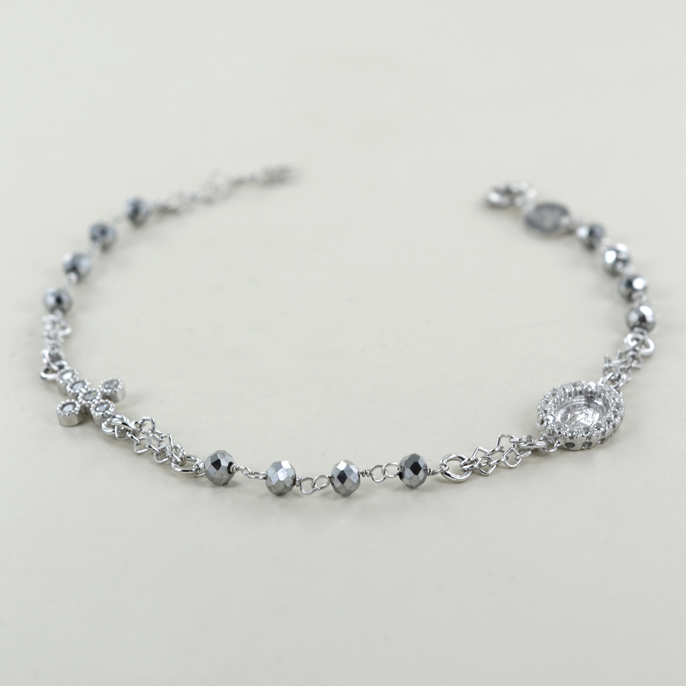 LUXURYGOLD 18k Gold Over Solid 925 Sterling Silver Italian Rosary 24" Long 3mm-Beads/Rosario De Plata Con 18k Bano De Oro 24" Largo - Foto 7