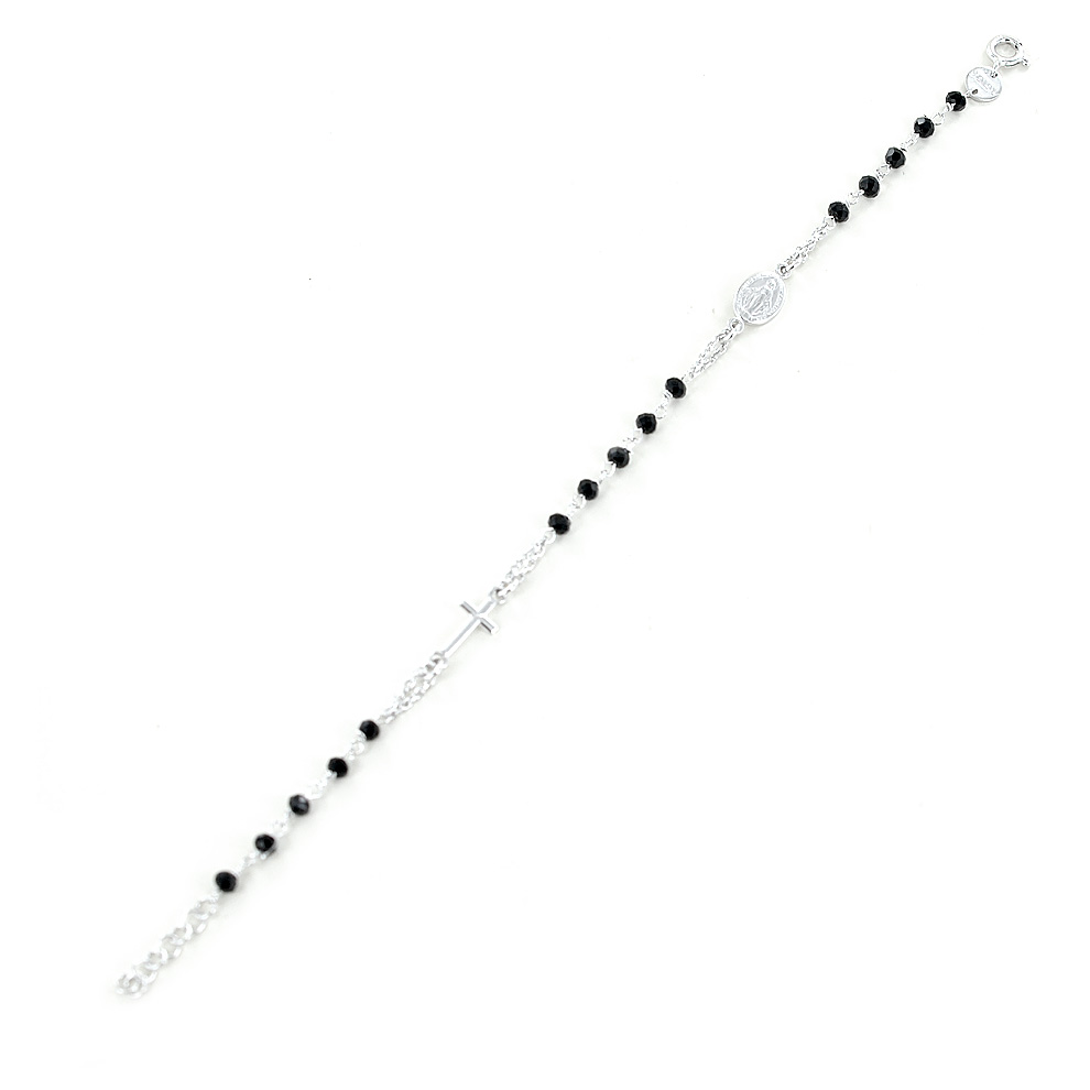 bracciale rosario donna argento 925 e strass bcc2754