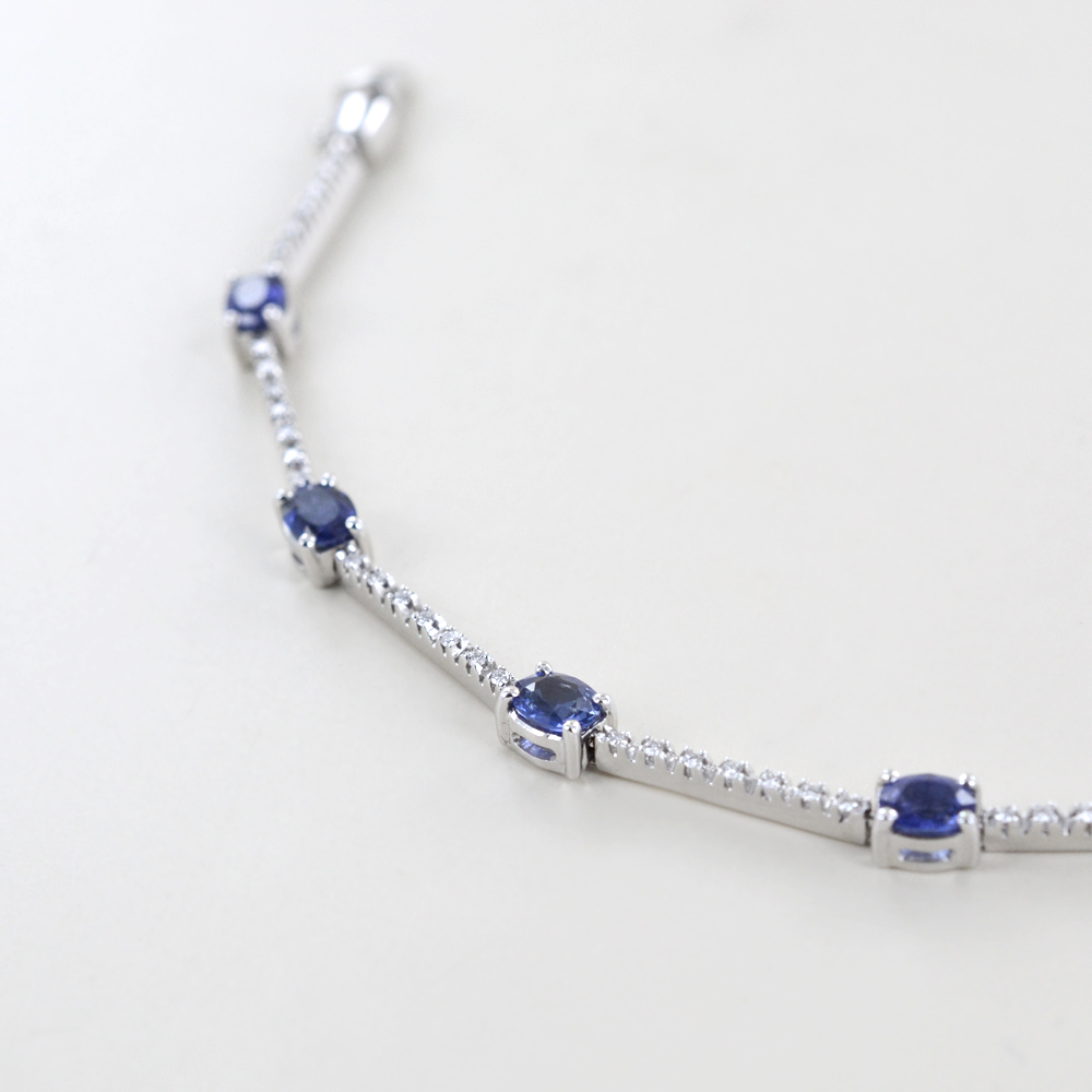 Bracciale Tennis di diamanti e Zaffiri | Gioielloro.it - La tua gioielleria  onl