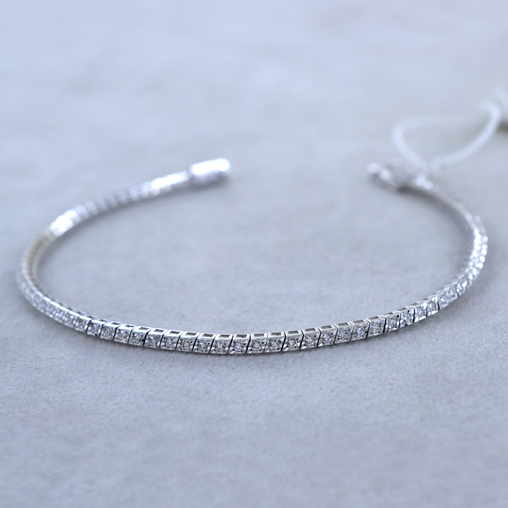 Bracciale tennis in oro rosa 9kt con rubini mis 18 cm - ORO&CO - Luxury Zone