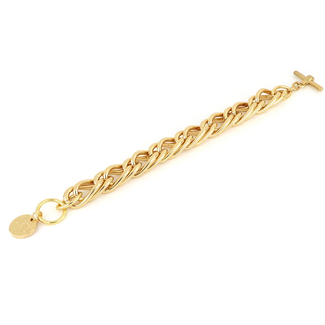 UNOAERRE BRACCIALE CATENA GRUMETTA MAXI IN BRONZO DORATO – Haras Gioielli