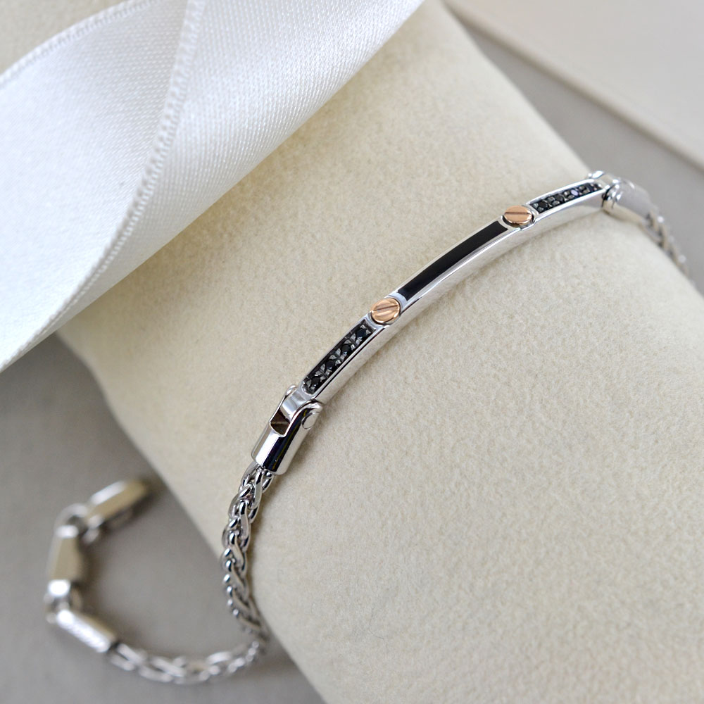 Gioielloro Bracciale Oro Bianco E Zirconi Swarovski Donna