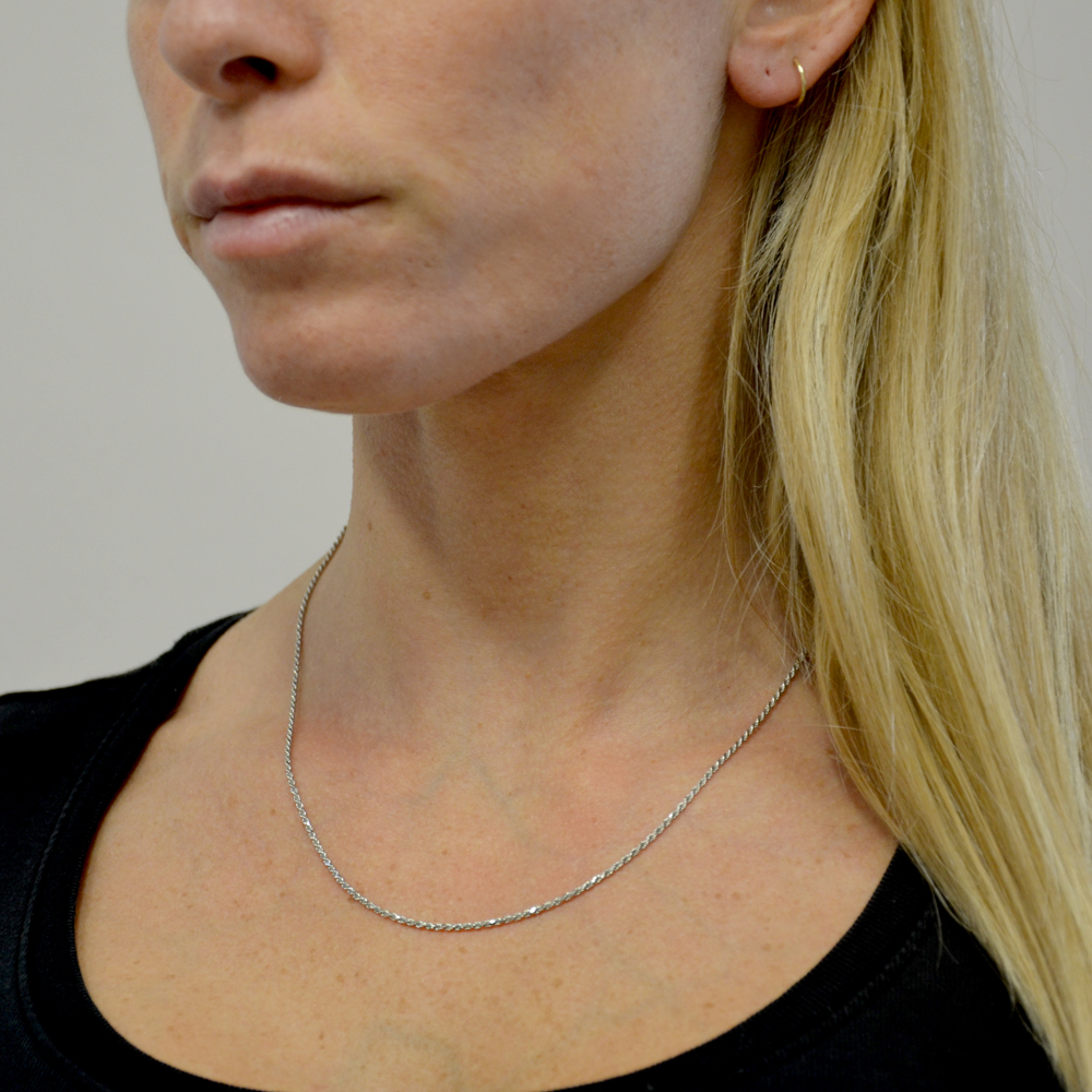 Colore Argento 4mm Catena Maschio Corda Intrecciata Collana Bracciali Moda Donna Uomo Argento Set Di Gioielli Di Alta Qual&agrave;