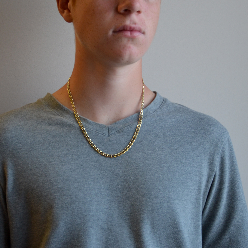 Collana Uomo Chicchi Di Caffè - Acciaio Inox, Larghezze 6-11mm