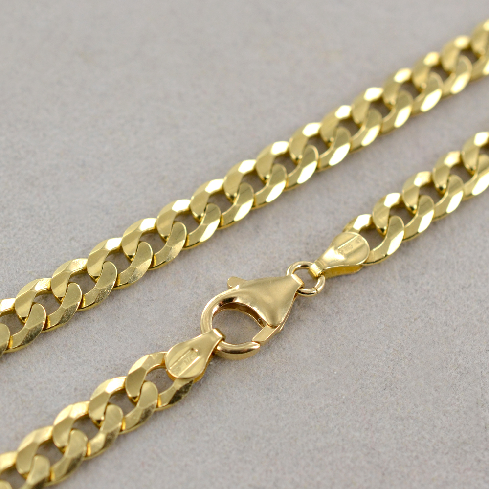 NKlaus Catena Bizantina Unisex – Maglia 1,10 Mm, Placcata Oro Giallo 18K (18 Ct) – Lunghezza 50 Cm