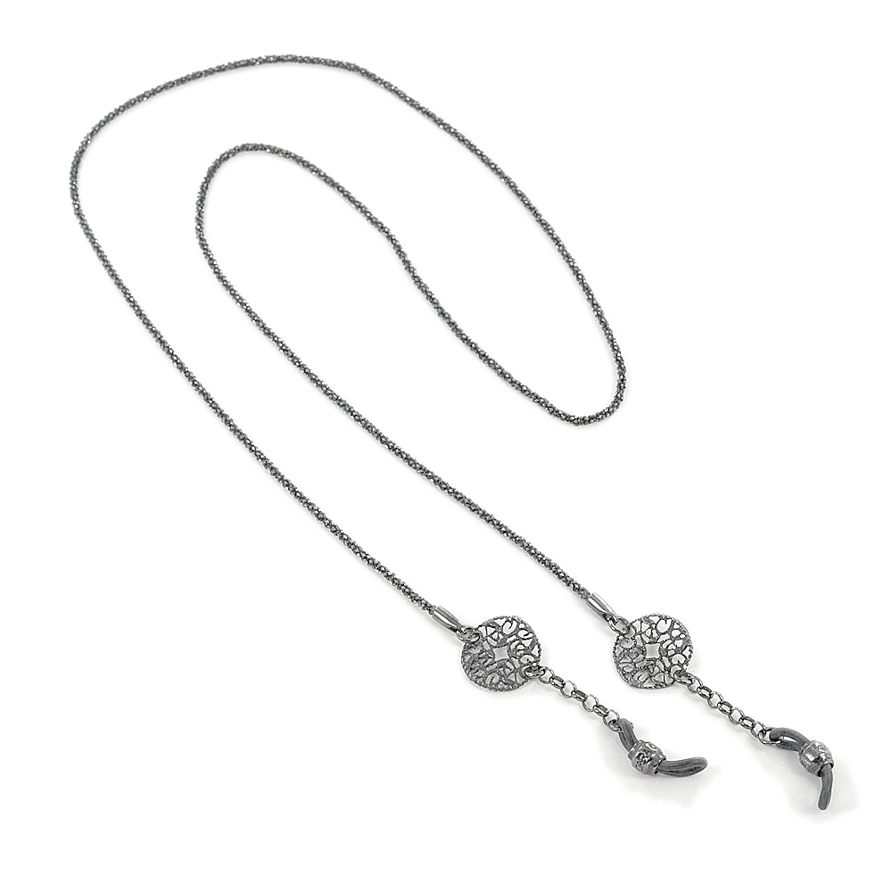 Catenella portaocchiali in argento 925 PVD nero | Gioielloro.it - La tua  gioiel