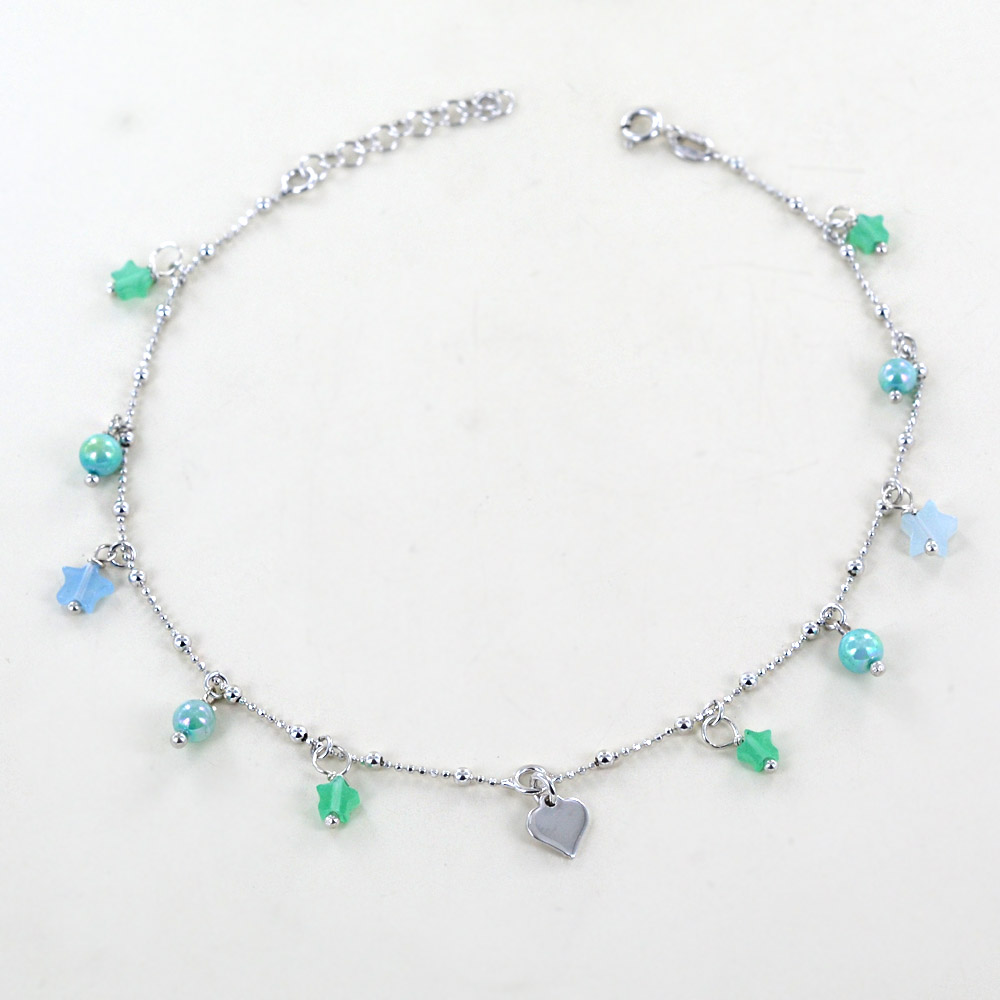 Cavigliera Donna In Acciaio Inox - Con Ciondoli Stella E Cuore, Regolabile, Design Elegante - Foto 7