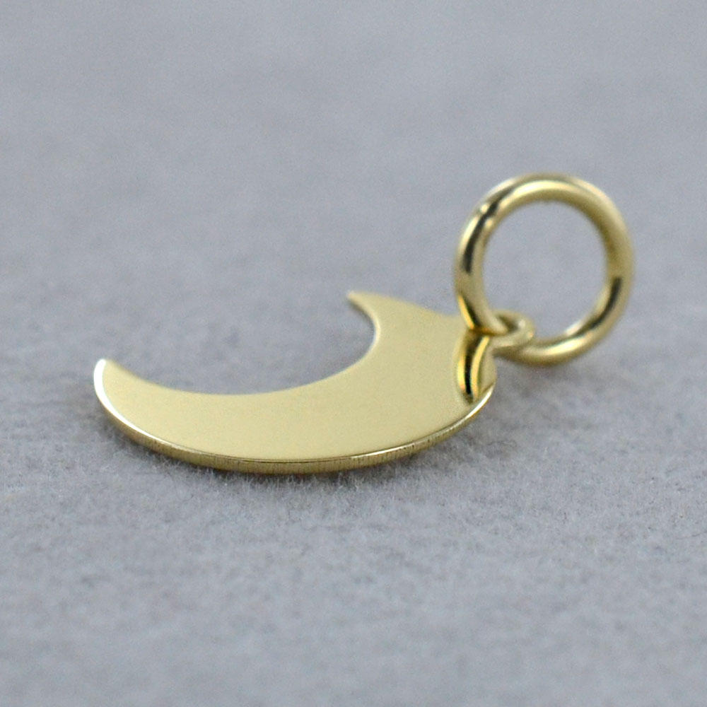 5 ciondoli a forma di mezzaluna in argento sterling, pendenti sottili astrologici (16x10,5 mm) - Italia