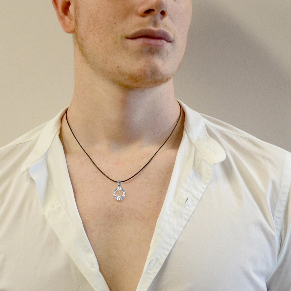 COLLANA DA UOMO ANCORA IN ORO BIANCO 18 KT - Foto 11