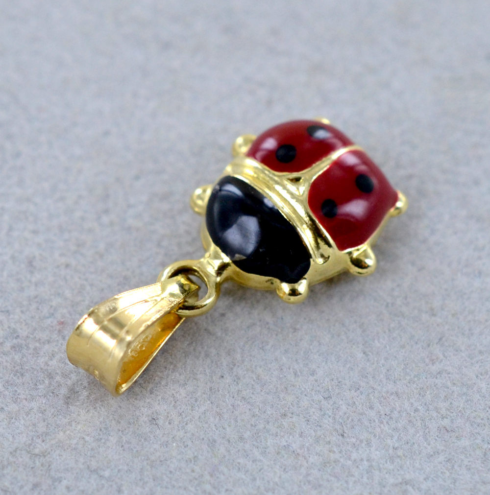 100 Ciondoli Coccinella In Argilla Polimerica - Per Creazione Gioielli Fai Da Te, Con Anello 1.8 Mm