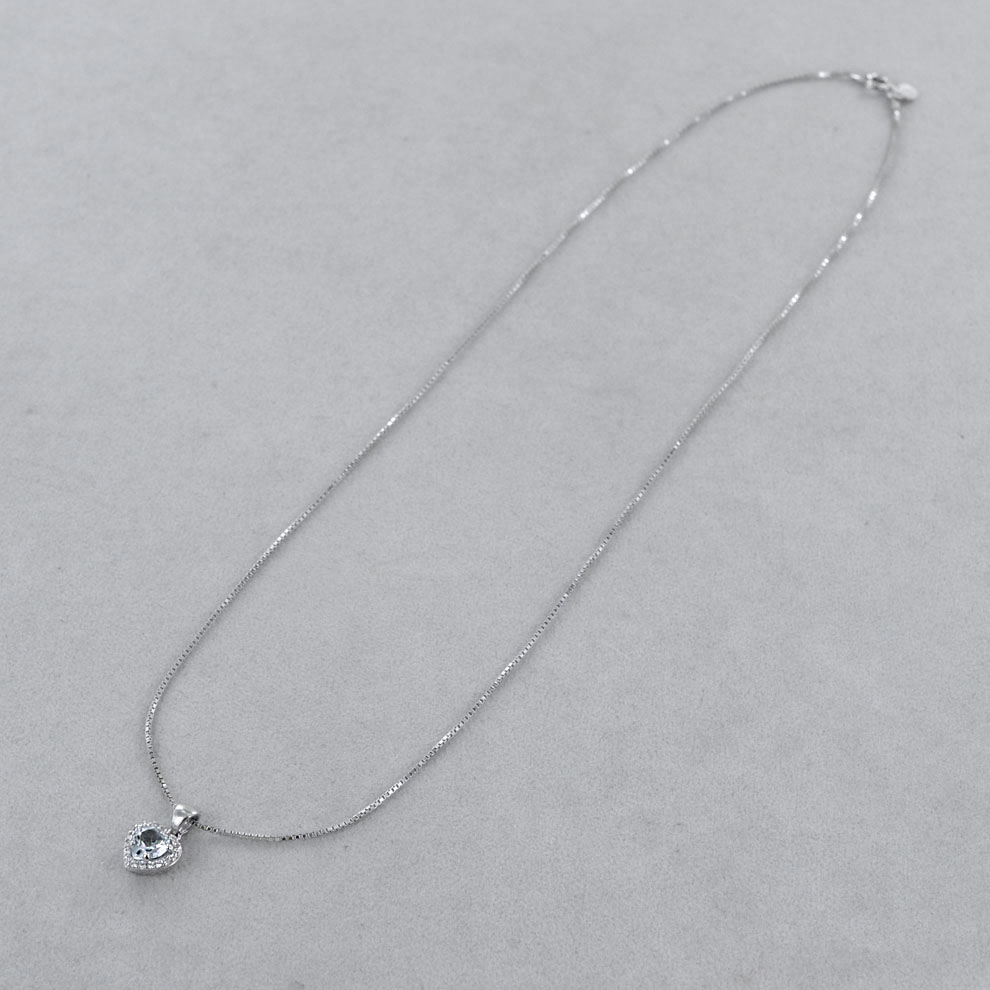 DEPHINI - Collana A Forma Di Cuore Bianco - In Argento Sterling 925 - Con Ciondolo In Cristallo Di Zirconia Cubica - Fine Jewellery Love - Zirconia Cubica - Regalo Per Donne - Foto 3