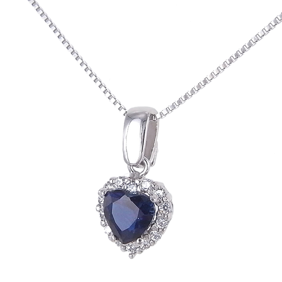 Ciondolo Cuore Votivo mm 22 con Cubic Zirconia Bianchi in ARGENTO 925 Galvanica