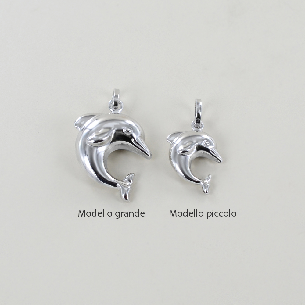 Ciondolo MATERIA perline delfini per bracciale catena argento 925 donna