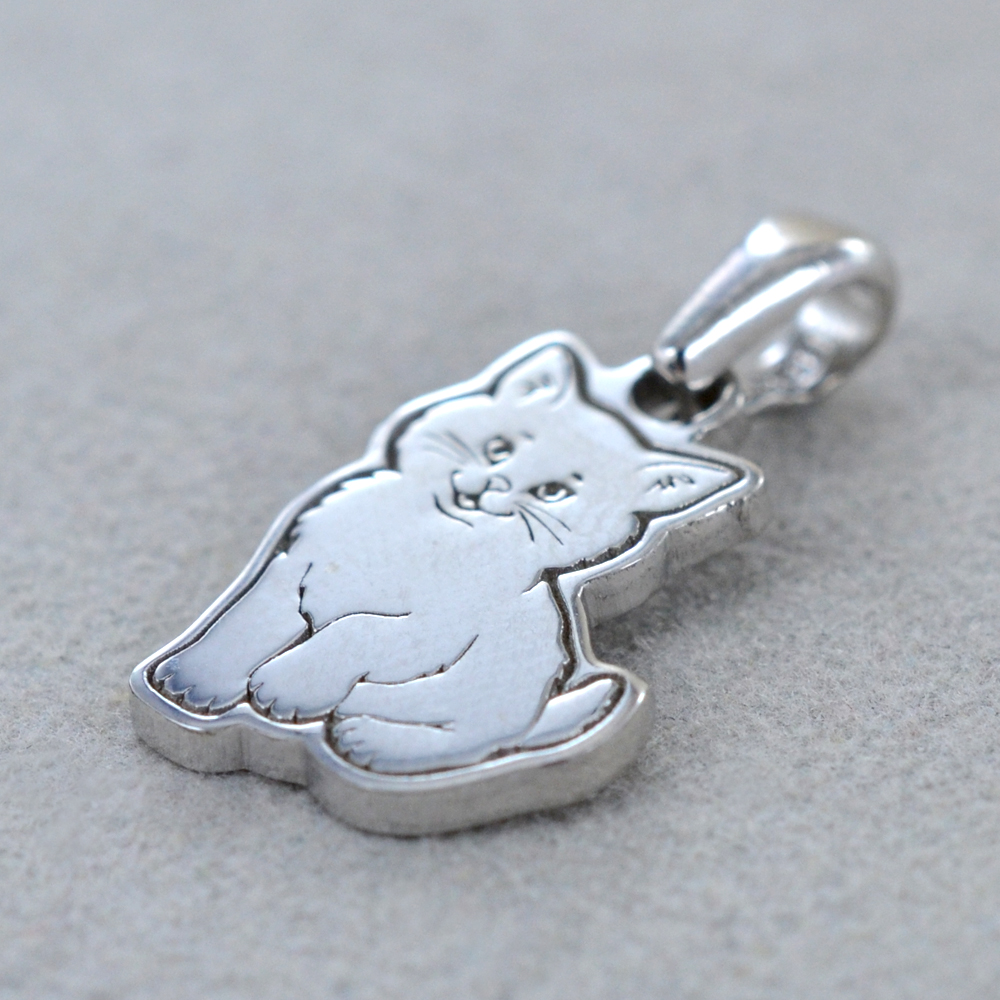 Ciondolo Rotondo In Argento A Forma Di Zampa Di Gatto, Ciondolo A - Foto 11