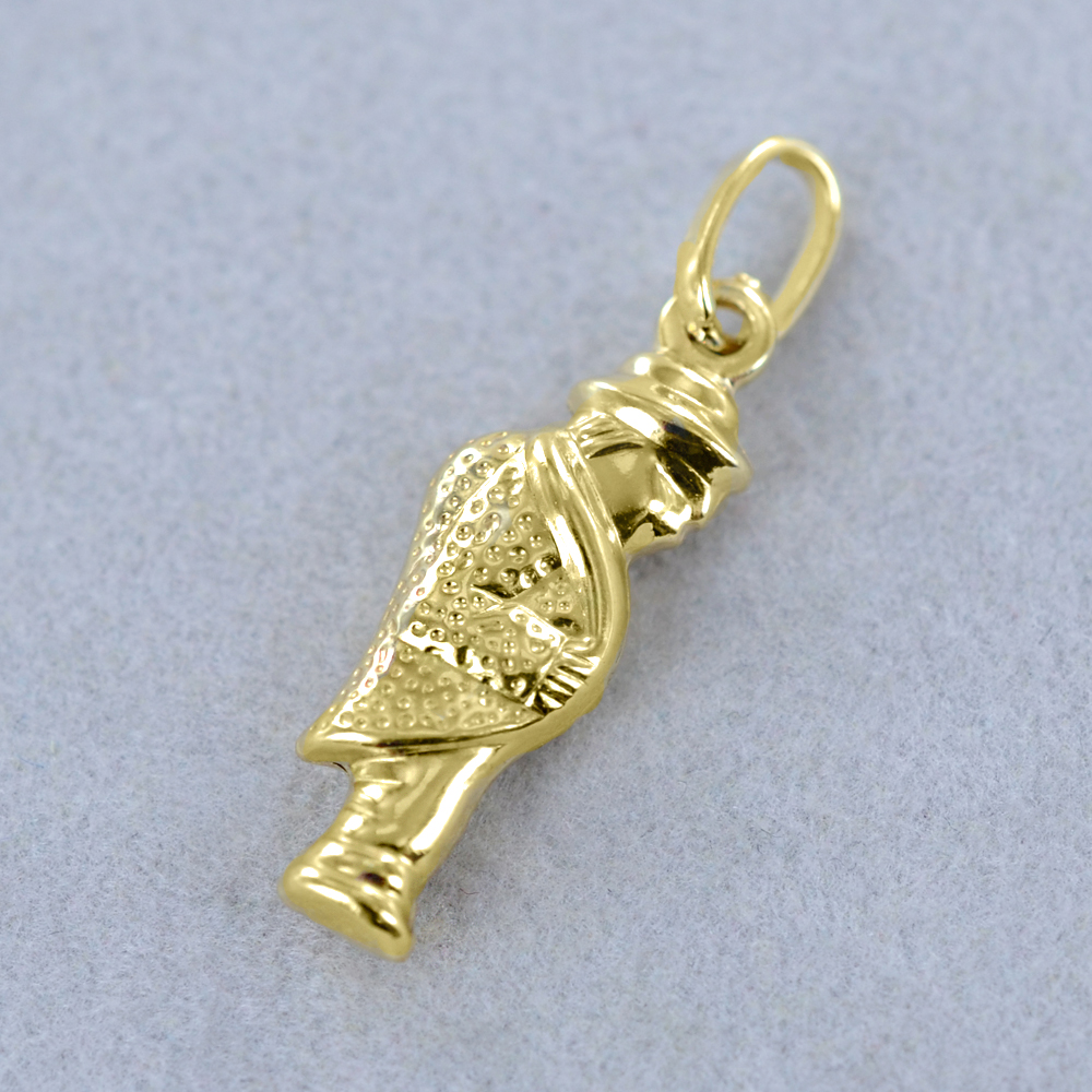 CARISSIMA Ciondolo Occhio Portafortuna In Oro Giallo 9 Carati (13x21,3 Mm) Con Catena Curb Diamantata 46 Cm