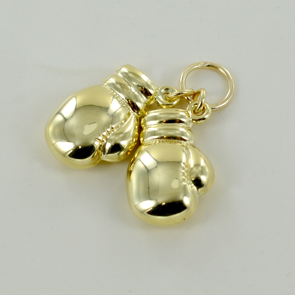 Collana con ciondolo pendente guantone grande ring boxe pugilato acciaio inox
