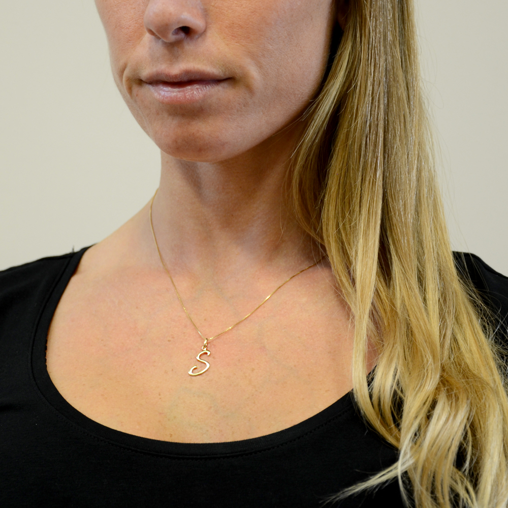 COLLANA CON CIONDOLO LETTERA A INIZIALE IN ORO GIALLO 18 KT - Foto 8