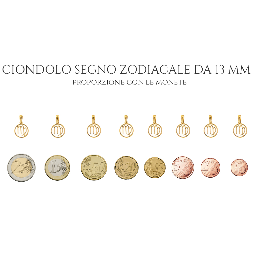 Ciondolo Segno Zodiacale Capricorno In Oro Giallo 333 (8 Carati) Con Granato – Ciondolo A Catena Zodiaco, Pietra Natale