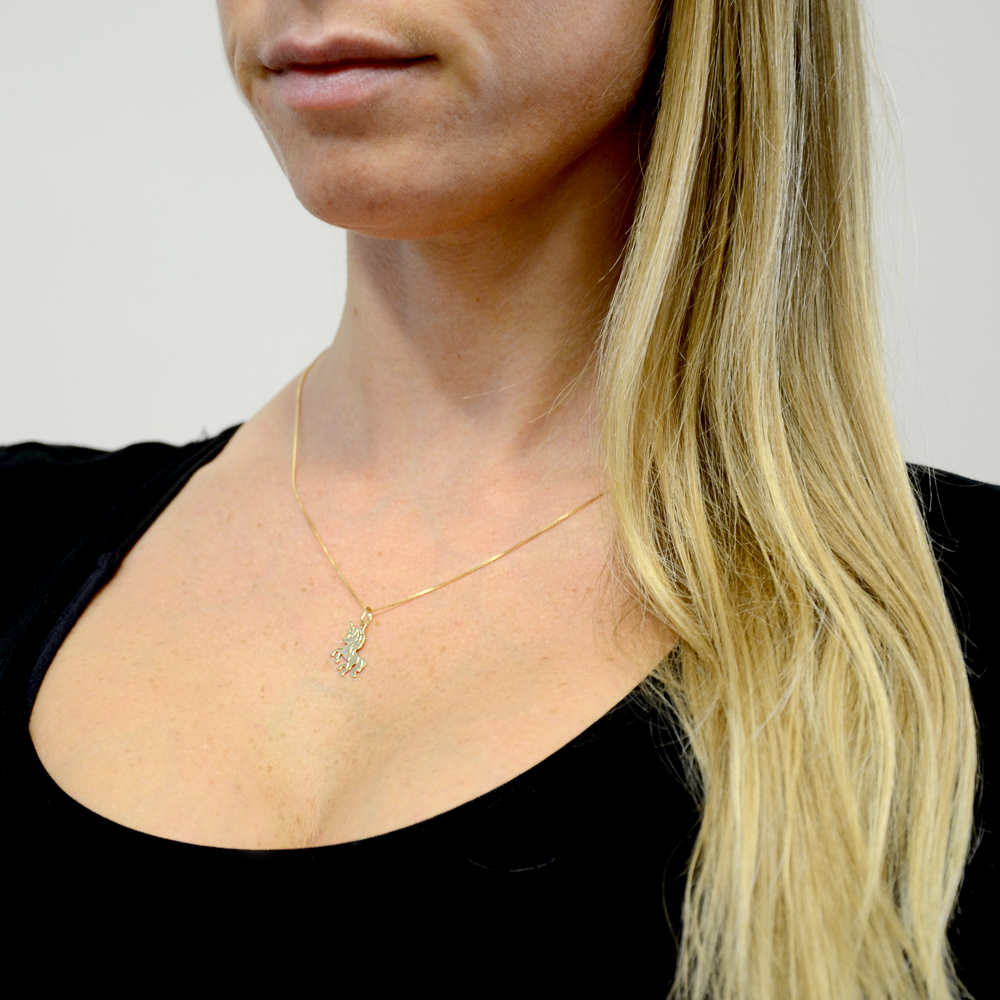 Collana Unicorno Con Ciondolo – Placcata Oro 18K – Per Donne E Ragazze