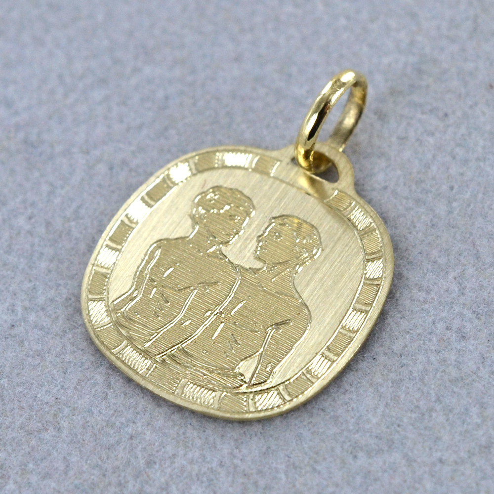 Nuovo Ciondolo Con Ciondolo Zodiaco Astrologico Pesci In Oro Giallo 14k - Italia - Foto 7