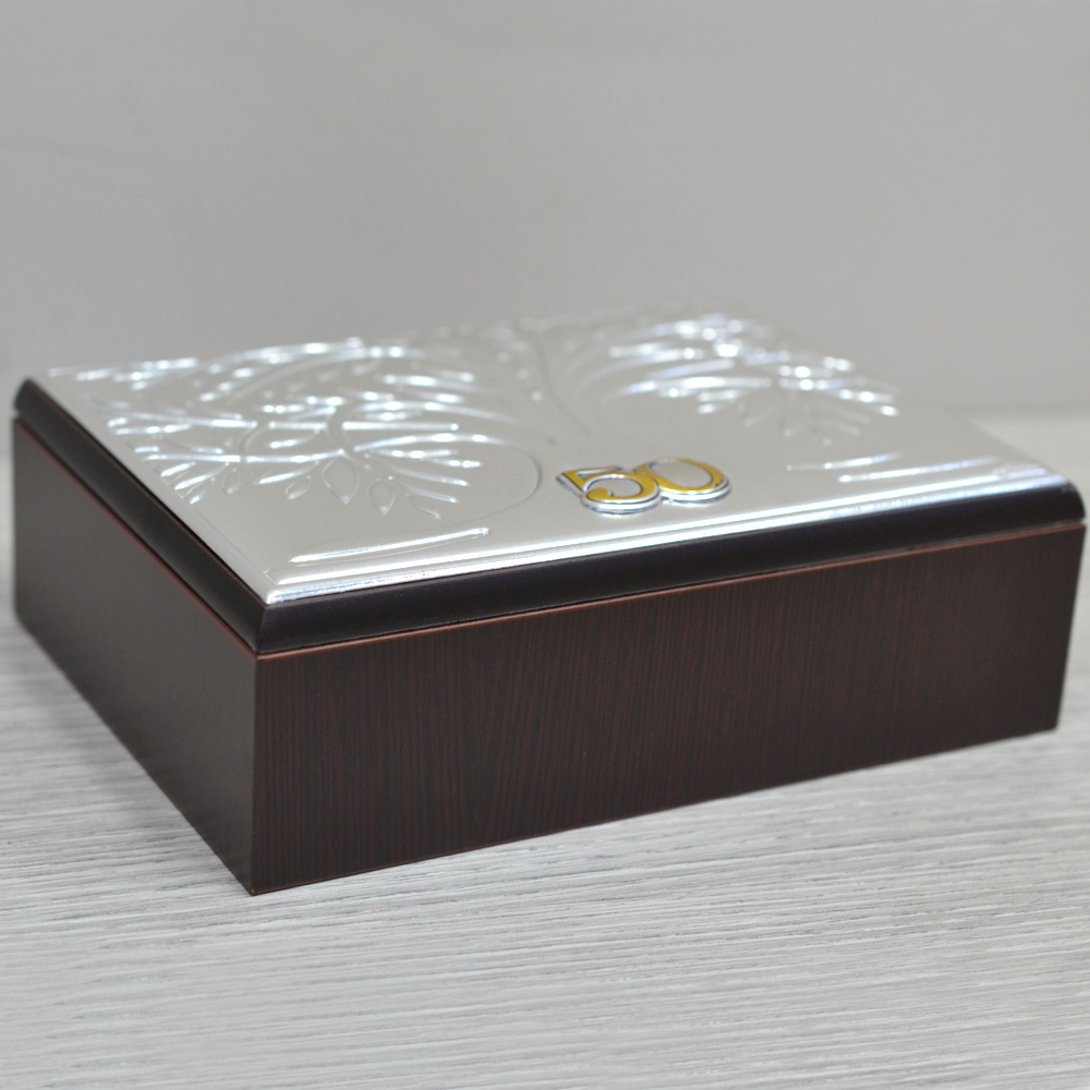Cofanetto Portagioie Valenti&Co In Legno E Argento Laminato - Elegante E Perfetto Per Regali