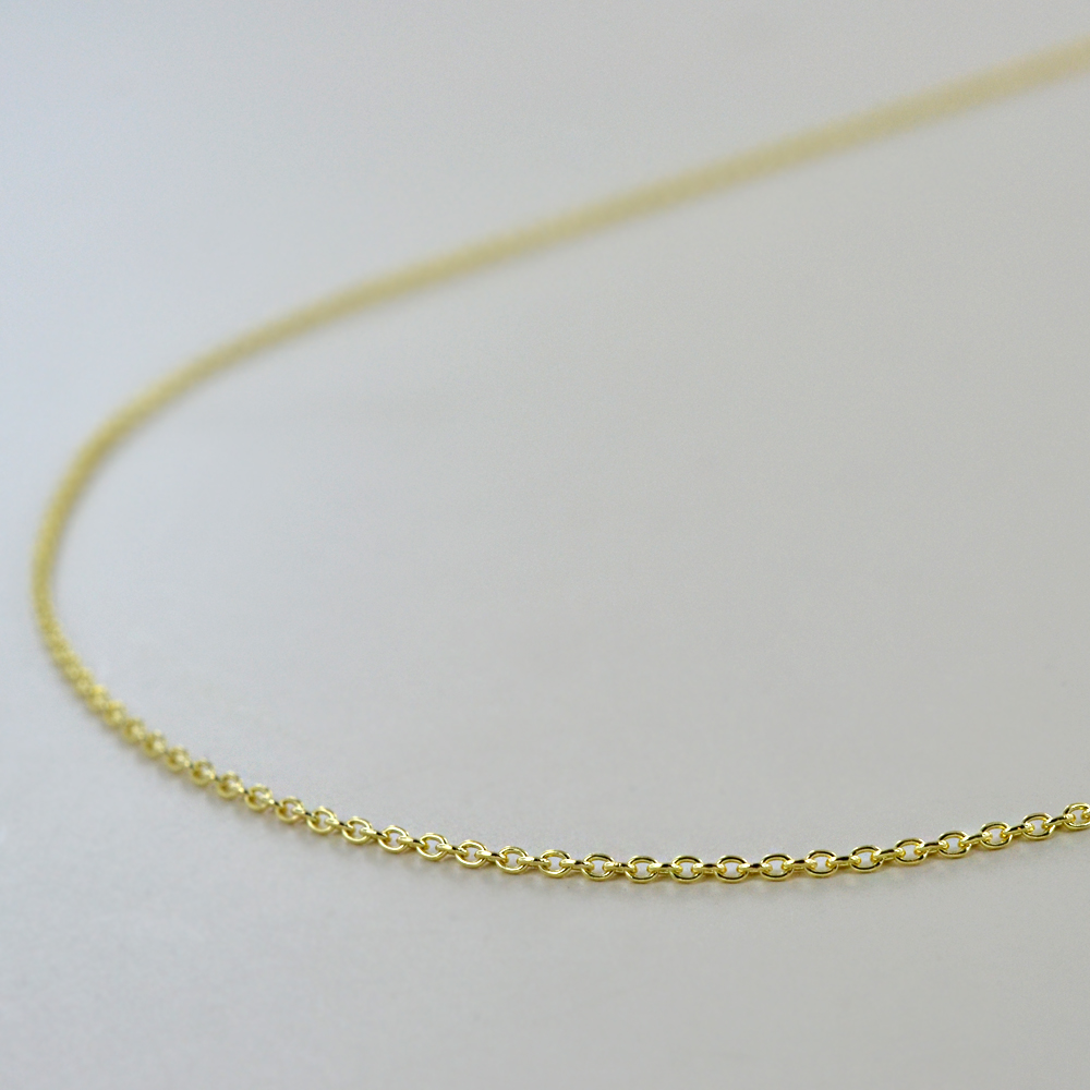 Collana catena maglia rolo da Donna in oro giallo 45cm sottile