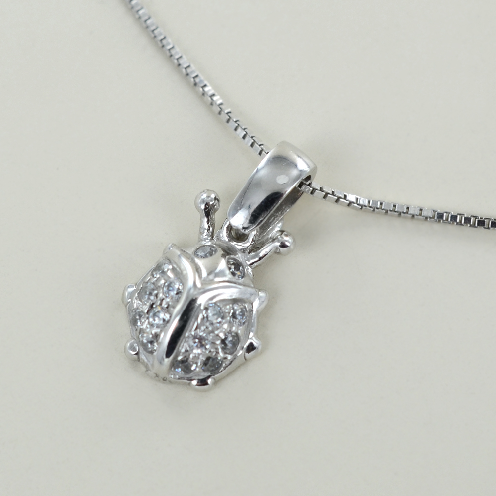 NewL Ciondolo Coccinella In Argento Sterling 925 Con Zircone Rosa, Charm Per Braccialetti Fai Da Te, Gioiello Elegante In Confezione Regalo - 3