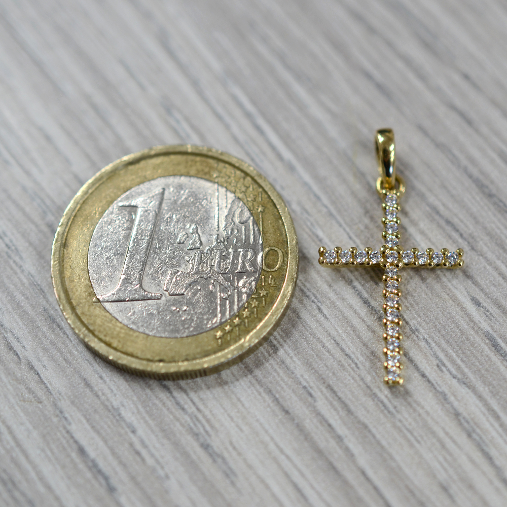 Collana semplice in acciaio inox con ciondolo a forma di croce per uomo e donna e Acciaio inossidabile, cod. LE008kkh