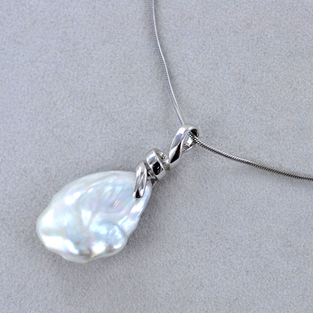 Collana barocca per perline 8 mm - 4 colori disponibili - 925 argento