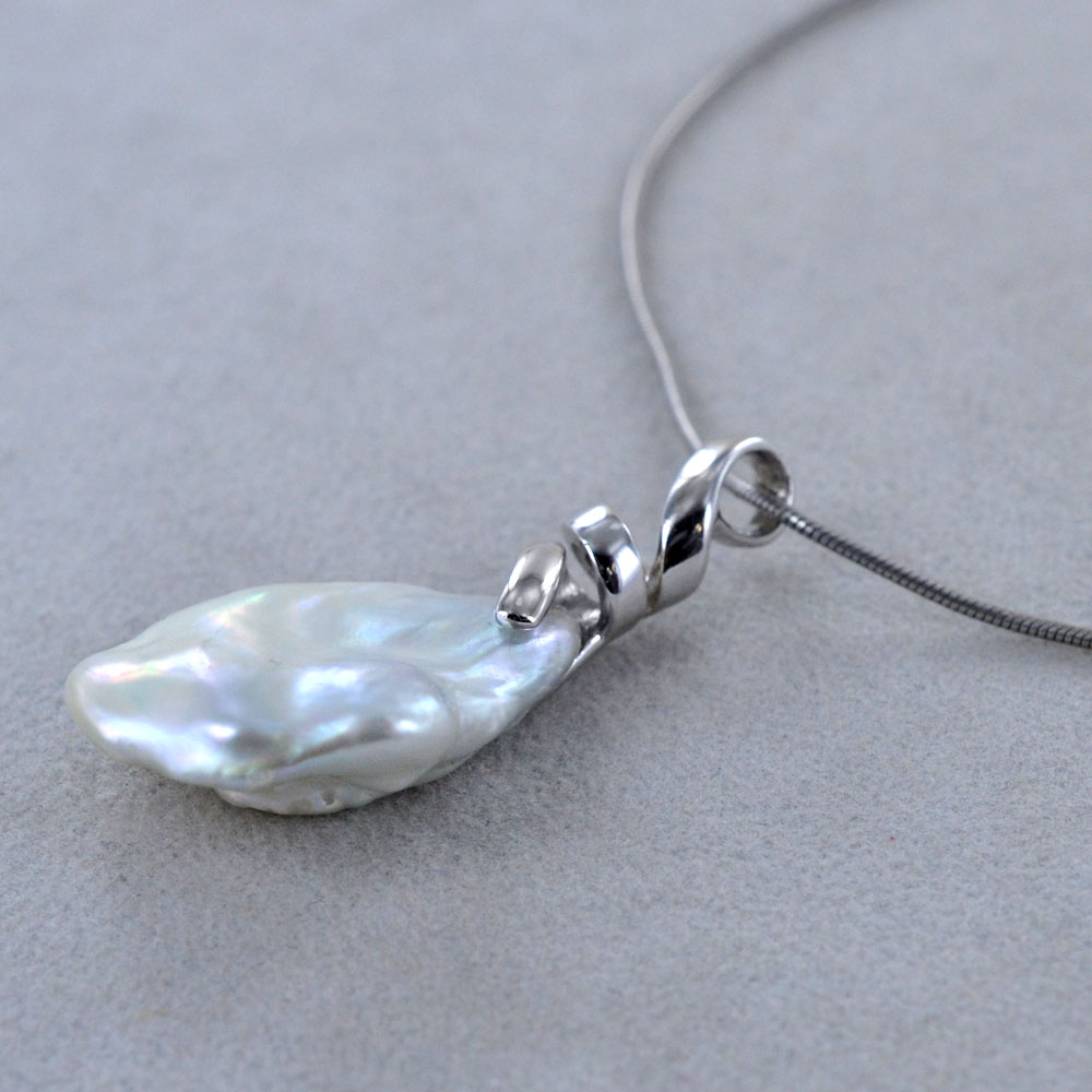 COAI Collana Donna In Argento 925 Con Ciondolo Perla Naturale Acqua Dolce - Regalo Con Dedica