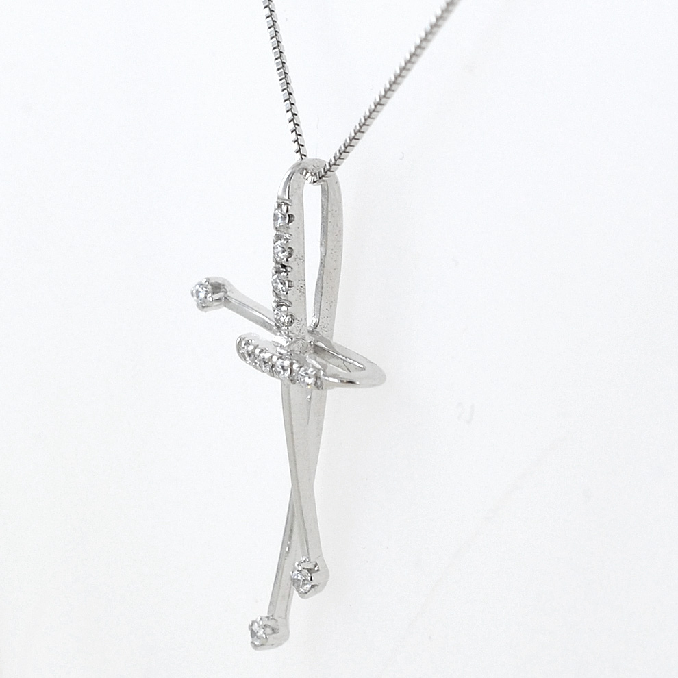 Collana Donna Con Ciondolo Croce In Oro E Argento – 3 Dimensioni (S, M, L) Con Zirconi – Acciaio Inox E Placcato 14K – Catena Regolabile 40+5 Cm