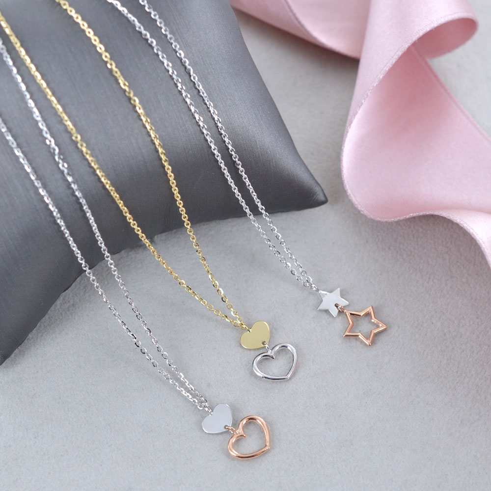 HolidayQbee Collana Donna in Oro con Ciondoli Colorati, Design Giocoso
