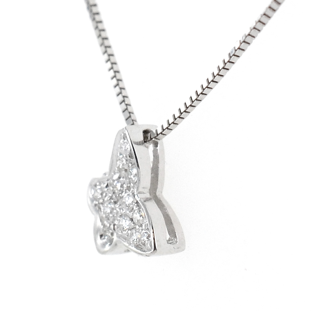 Collana Con Ciondolo A Farfalla E Cuore In Argento 925 E Moissanite 0,35 Ct, Personalizzabile, Animas Jewels