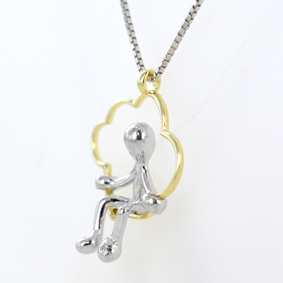 Collana con ciondolo a forma di sirena in oro 14 carati